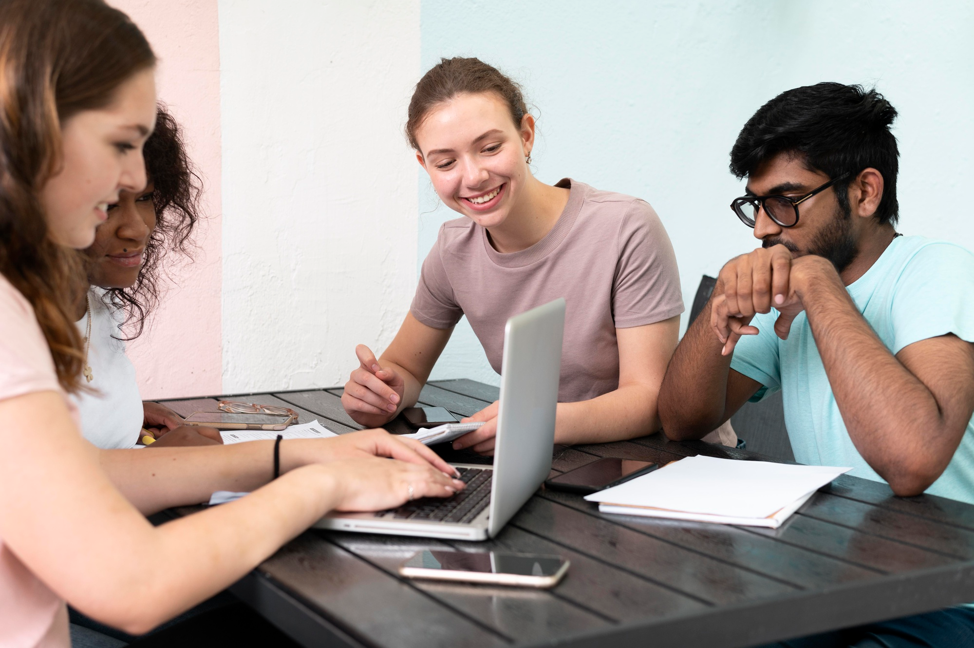 people studying in a group