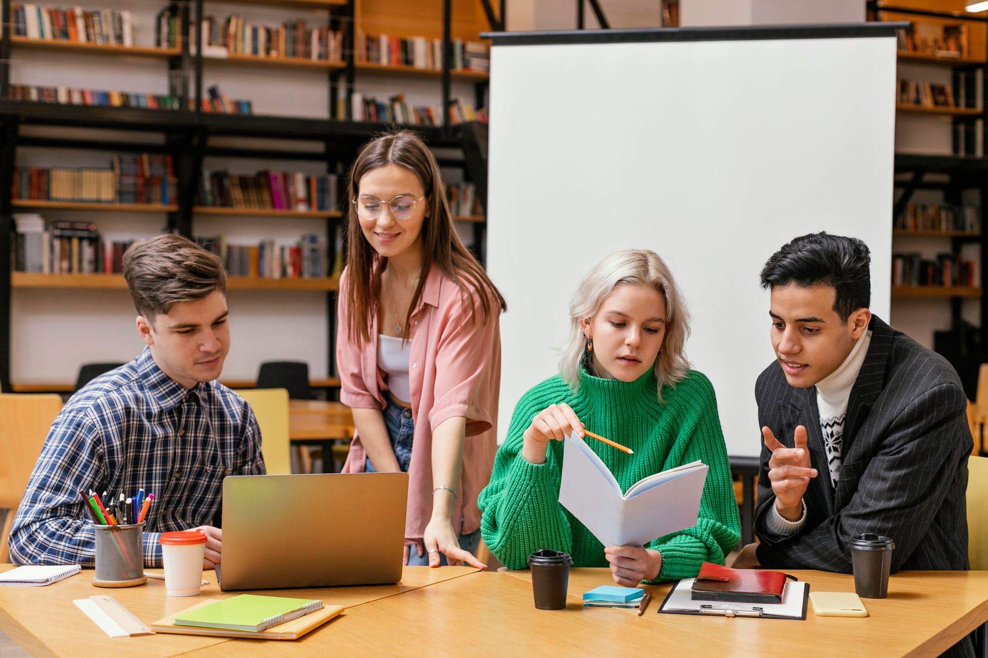 people studying in a group